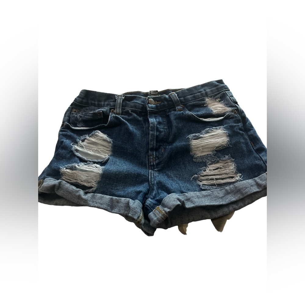 Forever 21 blue ripped Denim Collection booty short